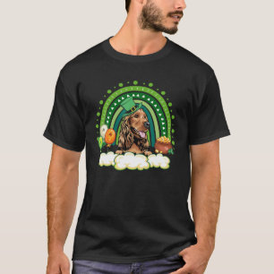 Cute Lucky Rainbow Cocker Spaniel Shamrock St Patr T-Shirt