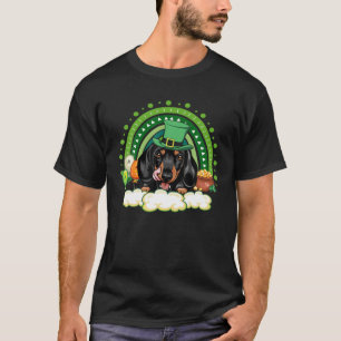 Cute Lucky Rainbow Dachshund Shamrock St Patrick's T-Shirt