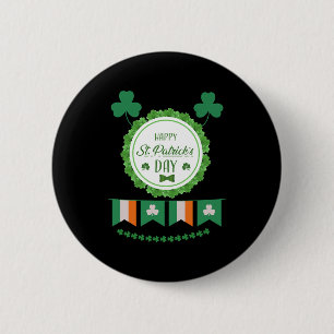 Cute Lucky Rainbow Gnome Happy St Patricks Day 6 Cm Round Badge