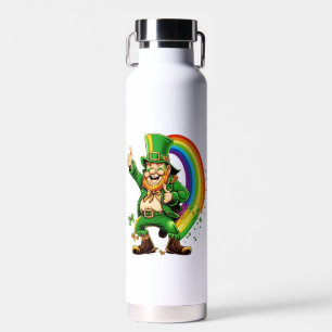 cute lucky rainbow gnome happy st patricks day   water bottle
