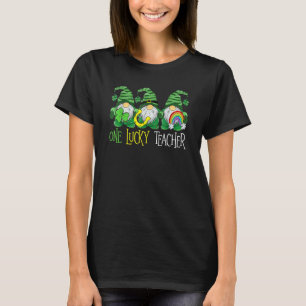 Cute Lucky Rainbow One Lucky Gnomes Teacher St Pat T-Shirt