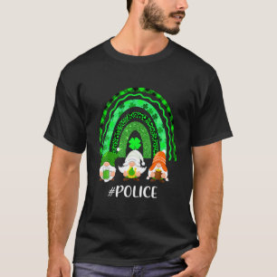 Cute Lucky Rainbow Police Gnome Leopard Happy St P T-Shirt