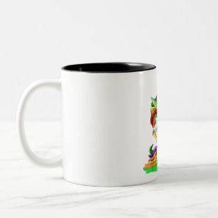 Cute Lucky Rainbow Unicorn Happy St Patricks Day F Two-Tone Coffee Mug