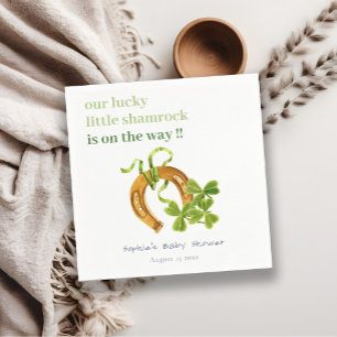 Cute Lucky Shamrock St Patrick's Day Baby Shower Napkin