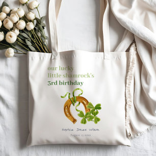 Cute Lucky Shamrock St Patrick's Day Kids Birthday Tote Bag