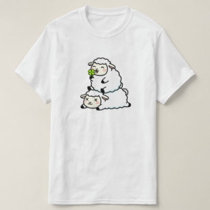 Cute Lucky Sheep St. Patrick's Day Clover T-Shirt