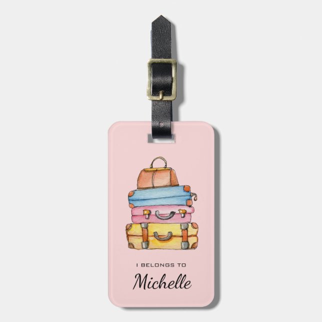 Cute Luggage illustration  Luggage Tag (Front Vertical)