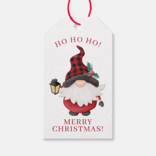 Cute Lumberjack Christmas Gnome Personalised Gift Tags