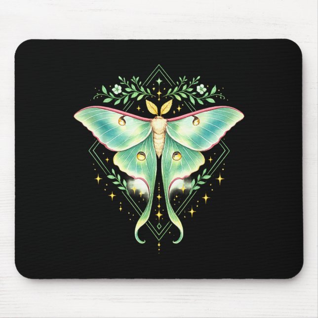 Cute Luna Moth Beautiful Butterfly Insect Lover Mouse Pad (Front)