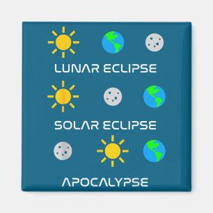 Cute Lunar Eclipse Solar Eclipse Apocalypse Magnet