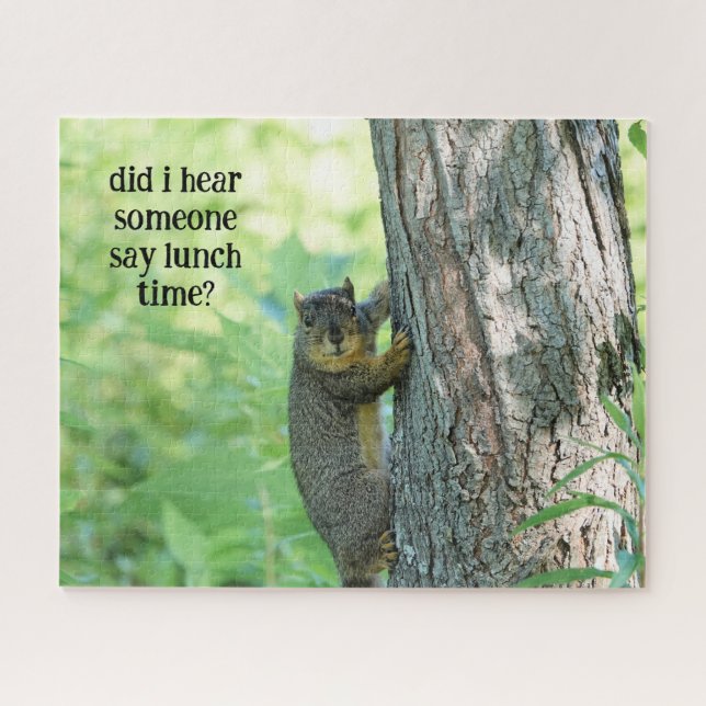 Cute lunch time squirrel, nature lover's jigsaw puzzle (Horizontal)