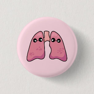 Cute Lungs - Human Biology 3 Cm Round Badge