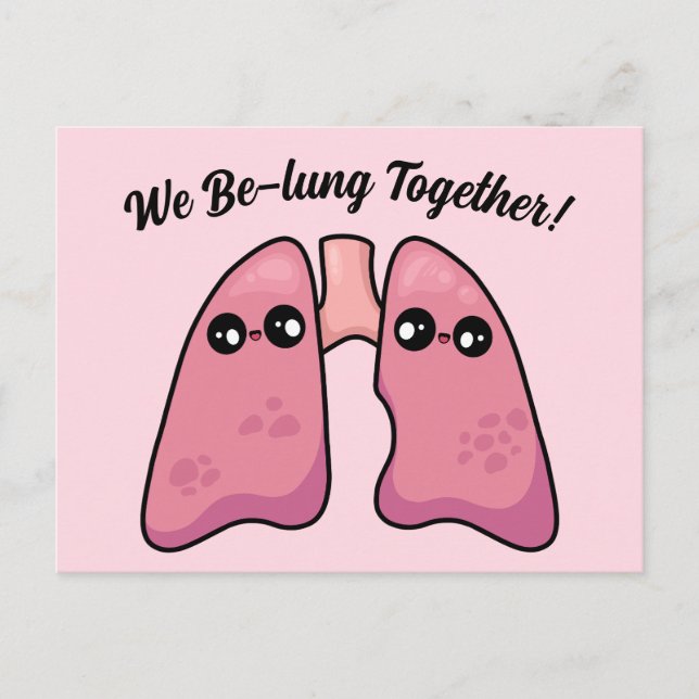 Cute Lungs - Human Biology Postcard (Front)
