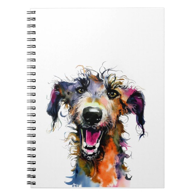 Cute Lurcher | Colourful lurcher design Notebook (Front)