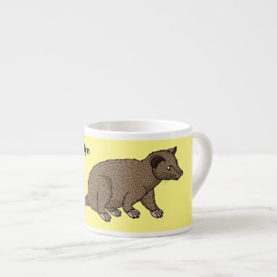 Cute luwak civet cartoon illustration   espresso cup