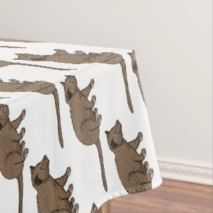 Cute luwak civet cartoon illustration tablecloth