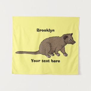 Cute luwak civet cartoon illustration tapestry