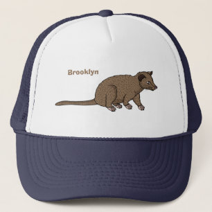 Cute luwak civet cartoon illustration trucker hat