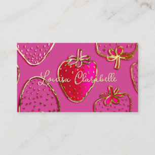 Cute Luxury Strawberry Pattern Business Card