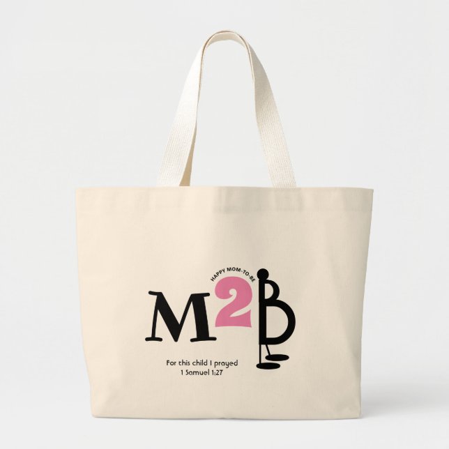 Cute M2B Mum To Be Christian Large Tote Bag (Front)