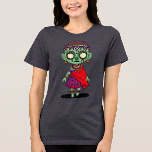 Cute Maasai Zombie Tri-Blend Shirt