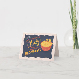 Cute Mac-nificent Mac & Cheese custom Valentine Holiday Card