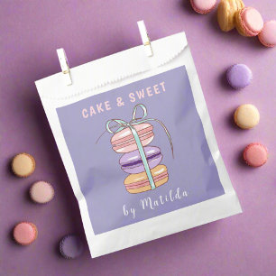 Cute Macaron Cake & Sweet Pastry Baking Business Favour Bag