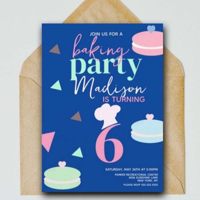 Cute Macaron Confetti Birthday Party Invitation (Creator Uploaded)