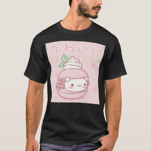 Cute Macaron Cookie Cat Funny Kawaii Aesthetic T-Shirt