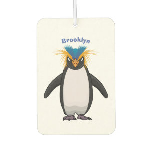 Cute macaroni penguin cartoon illustration car air freshener