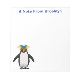Cute macaroni penguin cartoon illustration notepad