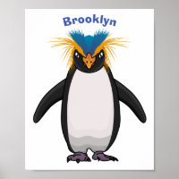 Cute macaroni penguin cartoon illustration