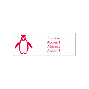 Cute macaroni penguin cartoon illustration self-inking stamp