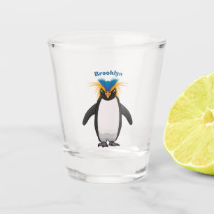Cute macaroni penguin cartoon illustration shot glass