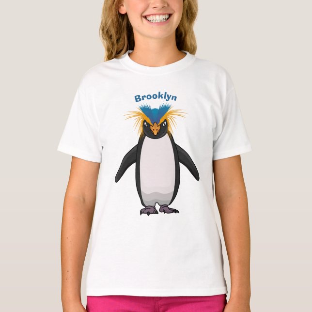 Cute macaroni penguin cartoon illustration T-Shirt (Front)