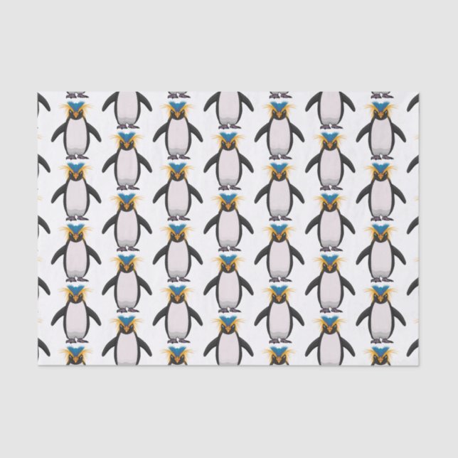 Cute macaroni penguin cartoon illustration tissue paper (Front)