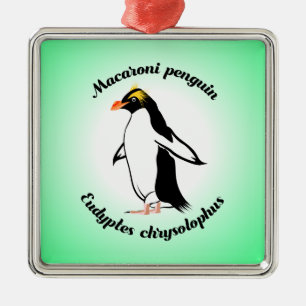 Cute Macaroni Penguin Metal Ornament