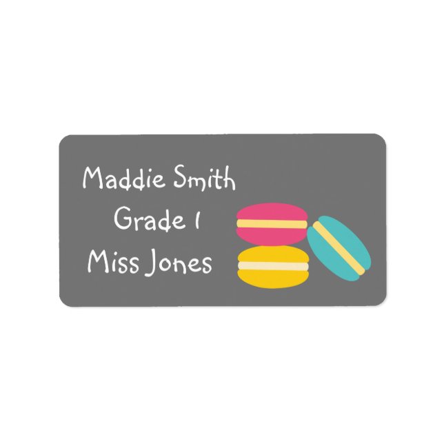 Cute macarons cute name book labels (Front)