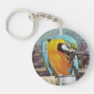 CUTE MACAW KEY RING