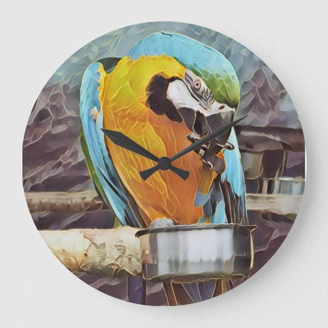 CUTE MACAW LARGE CLOCK (Front)
