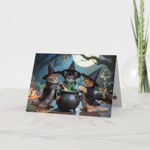 Cute Macbeth Cat Halloween Card