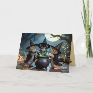Cute Macbeth Cat Halloween Card