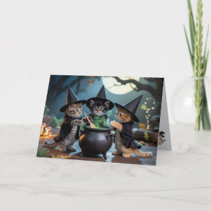 Cute Macbeth Cat Halloween Card
