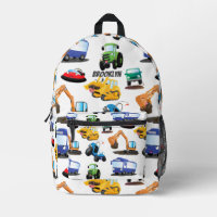 Cute machinery cars cartoon pattern