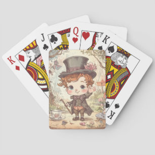 Cute Mad Hatter Whimsical Wonderland Woodland Art Playing Cards