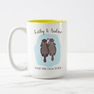Cute Made for Each Otter Customised Gift Him Her Two-Tone Coffee Mug