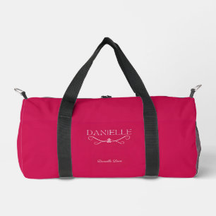 Cute Magenta Custom Name "Ballet Everyday" Duffle Bag
