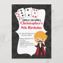 Cute Magic Birthday Party Invitations