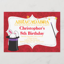 Cute Magic Birthday Party Invitations