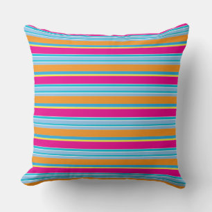Cute magic colourful stripes cushion